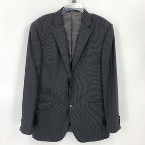 Black Saks Fifth Avenue Ermenegildo Zegna Wool Slim Blazer Charcoal Stripe 44L